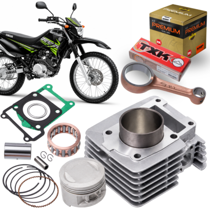 KIT CILINDRO COMPLETO COM BIELA TXK E ANEL RIK YBR 125 2000 A 2016/ XTZ 125 2003 A 2016