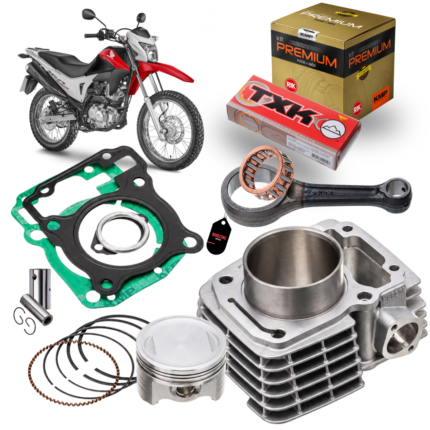 KIT CILINDRO COMPLETO COM ANEL RIK E BIELA TXK -  CG 150 04 A 15 - NXR 150 BROS 06 A 15