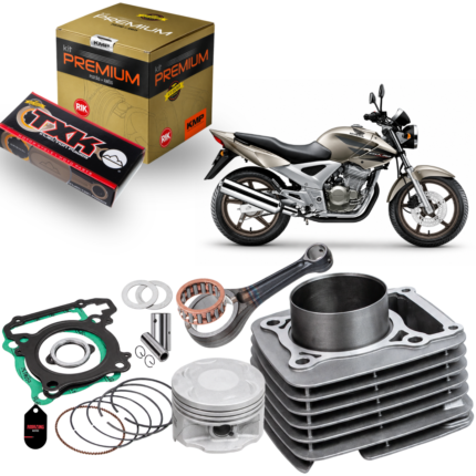 KIT CILINDRO COMPLETO COM ANEL RIK E BIELA TXK CBX 250 TWISTER 2001 A 2008/ XR 250 TORNADO 2001 A 2008